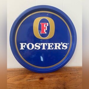 Vintage Fosters Lager brewery Tin serving tray 12 1/2 inches round